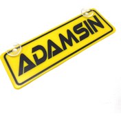 Resim Blingston Adamsın Yazılı Sarı Dekor Plaka Vantuzlu Cam Süsü 22x7.5cm 