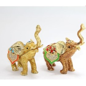 Resim Periboia Swarovski Taşlı Tekli Fil Figürü Model 2 