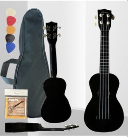 Resim 4 Telli Abs Ukulele Siyah - Çanta,pena,tel 