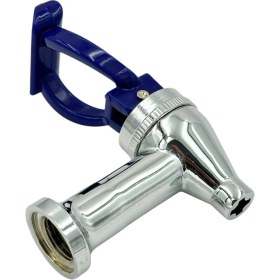 Resim Parmis Semaver Musluk Göstergesiz, Içten Dişli, Basmalı, Demir, Mavi Saplı, Kayalar Kazan ve Çaycı Musluğu 7,5cm 