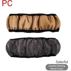 Resim Novahub Çok Renkli Pu Deri Güzel Bling Bling Rhinestone İle Kristal Araba Direksiyon Kapağı Çok Renkli 
