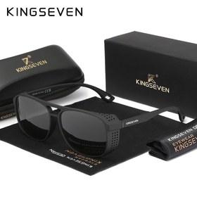 Resim KINGSEVEN Wraparound Polarized Glasses - Şık Siyah Çerçeve Altın Detaylarla, Günlük Kullanım ve Sürüş için Yüksek Kaliteli Lensler, Sürüş ve Daha Fazlası için Mükemmel - İdeal Sevgililer Günü Hediyesi, Polarize Gözlükler 