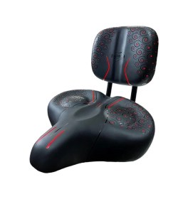 Resim Sırt Destekli Bisiklet Sele Koltuğu Sırt Desteği İle Bisiklet Elektrikli Bisiklet Selesi Kırmızı Siyah 