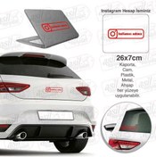 Resim Genel Markalar Instagram Logo Kişiye Özel Hesap Ismi Kırmızı Sticker, Oto Etiket, Tuning, Modifiye, Arma, 