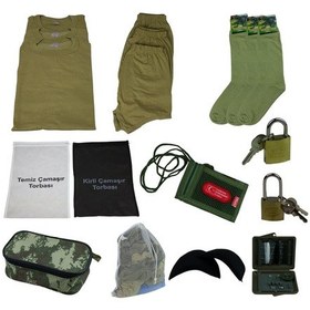 Resim Bedelli Askeri Yazlık Takımı Atlet Fanila-Paçalı-Çorap 19 Set Kahverengi 