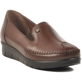 Resim Kahve Hakiki Deri Kadın Günlük Ayakkabı 664 Z Kahve 