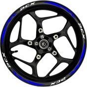 Resim Pcx Beyaz Yazılı Mavi Reflektif Pençe Şeritli 