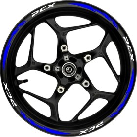 Resim Pcx Beyaz Yazılı Mavi Reflektif Pençe Şeritli 