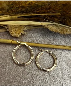 Resim Markiz Takı Gold Halka Küpe 