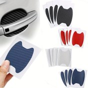 Resim 4 Adet Araba Şekillendirme Kalıpları Sticker Kapı Sticker Karbon Fiber Çiziklere Dayanıklı Kılıf Otomatik Tutma Koruma Filmi Parçaları 