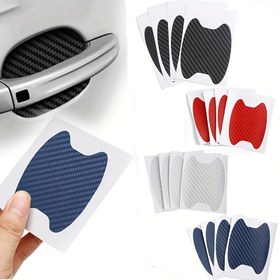 Resim 4 Adet Araba Şekillendirme Kalıpları Sticker Kapı Sticker Karbon Fiber Çiziklere Dayanıklı Kılıf Otomatik Tutma Koruma Filmi Parçaları 