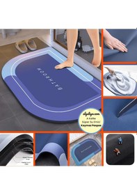 Resim Köşeli Antibakteriyel Diatomit Süper Sihirli Su Emici Kaymaz Tabanlı Banyo Paspası 60 40 Cm Tek Renk Diğer 