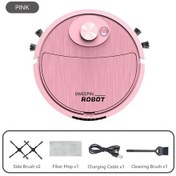 Resim Elektrikli Süpürge Usb Şarj Süpürme Robotu Paspas Makinesi Pet Saç Sert Zemin Pink Pembe 