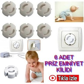 Resim 6 Adet Çocuk Kilidi Priz Emniyet Kapağı Kolay Otomatik Kurulum Çok Renkli 
