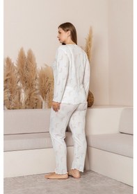 Resim Nisanca Uzun Kollu Büyük Beden Kadın Pijama Takımı- Çiçek Desenli Pijama - Pinterest Basic Kadın Pijama Pembe 