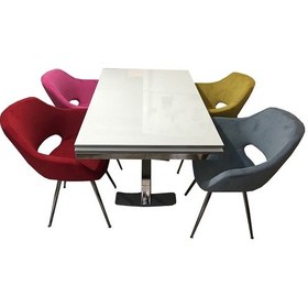 Resim Masa X Takım Model Metal Çelik Nikelaj Ayak Yan Açıl Glosspan Tabla Monaco Dökme Sünger El Yapım 