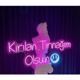 Resim Kırılan Tırnağım Olsun Neon Led Renkli 
