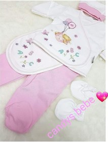 Resim Candys Bebe Ayıcık İşlemeli Yakım Beyaz - Pembe Beyaz - Pembe 