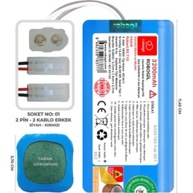 Resim Robogil Fakir Robert RS 710 3200mAh Uyumlu Robot Süpürge Pili A3201BS-Fak-001 