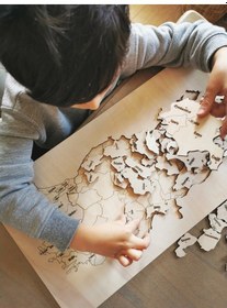 Resim Unisex Ahşap Türkiye Haritası, Yapboz, Puzzle Kutulu (50X27,50 