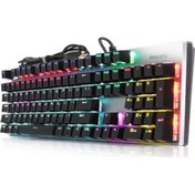 Resim Spk8404 Mekanik Kablolu Gaming Oyuncu Klavyesi Rgb Led Işık Kablo Uzunluğu 160 Cm Caps Lock Tuşu Philips