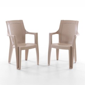 Resim Evdemo Efes 2'li Rattan Sandalye Cappuccino 