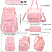 Resim Topshop1 Sevimli Moda Öğrenci İki Parça Sırt Çantası Seti Parlak Pembe Renk Büyük Kapasiteli Dayanıklı Çok Cep Lise Seyahat Çantası Parlak Pembe Renk 