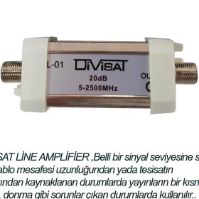 Resim Divisat 20 Db Line Amplifier Beyaz Renkli Yüksek Performanslı Sinyal Yükseltici 
