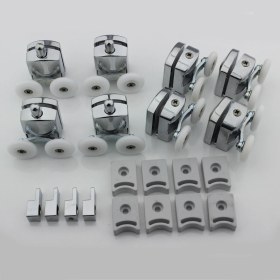 Resim Seta Kırılmaz Duşakabin Tekeri Krom Çift Teker Duşakabin Rulmanı Eksiksiz Tam Set 22mm 