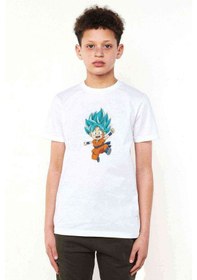 Resim Anime Dragon Ball Baskılı Unisex Çocuk Beyaz T-Shirt (534796690) 
