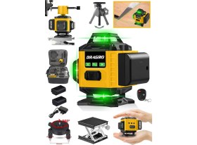 Resim Dragro Alman 128 Vf 12 Köşe Otomatik Hizalama Lazer Metre 360 Derece Yatay Dikey Çapraz Kumandalı Çantalı 