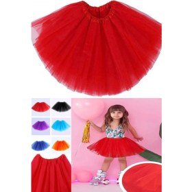 Resim Munico Kız Çocukları Için Gösteri Bale Kız Üç Katmanlı Bale Dans Tutu Etek Katı Renk Mini Pileli Elbise 