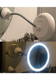 Resim Of Myth - Şerit Led Işıklı Banyo Makyaj-tıraş Aynası, 10x Hd Büyütme, Esnek, Dokunmatik Işık Kısma, Ayarlanabilir Kol Siyah 