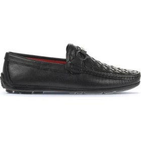 Resim Bueno Shoes Siyah Deri Erkek Loafer 21MA204 