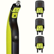 Resim 1 set Burun Tüyü Düzeltici Yedek Bıçak Başlıkları + Koruyucu Kapak, Norelco One Blade QP2520 QP2530 QP2630 QP2620 için Uygun 