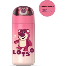 Resim Black Bear Superman Çilek Ayı Serisi Yalıtımlı Kupa Yüksek Değerli Taşınabilir Sevimli Kupa Damla Geçirmez Pipetli Kur (Yurt Dışından) 