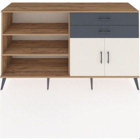 Resim Hyperion Konsol 3 Raflı 2 Çekmeceli 2 Kapaklı 176x44x99 Çam-aytaş Çam-aytaşı/antrasit 