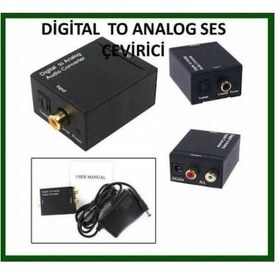 Resim Digital Dijital To Analog Rca Ses Çevirici Toslink Adaptörlü 