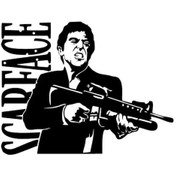 Resim Scarface Sticker Oto-motor-laptop-duvar-dekor 30 X 24 Cm 