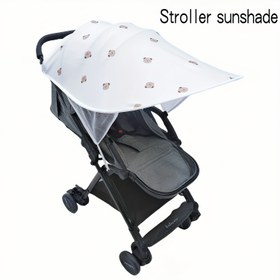 Resim 1 Karikatür Ayı Hafif Polyester Bebek Arabası Güneşliği - UPF Koruma, Tüm Bebek Arabaları ve Taşıyıcılar İçin Uygun, Nefes Alabilen File Tasarımı, Kolay Kurulum, Dış Aktiviteler ve Seyahat için İdeal 