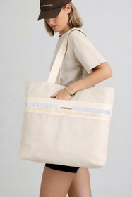 Resim Lacomfor Fermuarlı Tote Bag Plaj Omuz Çantası Oxford Kumaş İç Cepli Mini Cüzdanlı 37x43 cm 