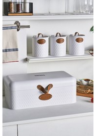 Resim Karaca Lina Ekmek Kutusu Saklama Kabı Hediye Beyaz 