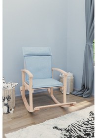 Resim Mobildecoaş Mobildeco Pinokyo Ahşap Çocuk Sallanan Sandalye Koltuğu Mavi (Doğ Mavi 