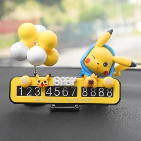 Resim Linrim Park Plakası Sevimli Pikachu Gizli Hareketli Araba Telefon Kartı Kişiselleştirilmiş Araba Süsleri Bebek Dekorasyon (Yurt Dışından) 