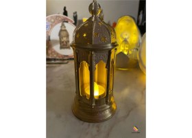 Resim Özbience Ramazan Feneri, Tealight LED Hediyeli, Ev ve Ofis Modern Dekor 