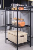 Resim Mudesa Metal Mutfak Malzeme Rafı Metal Organizer Dekoratif Çok Amaçlı Tel Dolap 