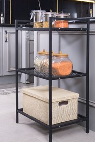Resim Mudesa Metal Mutfak Malzeme Rafı Metal Organizer Dekoratif Çok Amaçlı Tel Dolap 