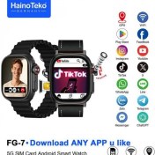 Resim Blackbird Game Center Hainoteko Fg-7 Siyah 5g Sim Kartlı Full Android Akıllı Saat Gps Wi-Fi Kameralı + Deri ve Silikon Kordon 