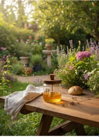 Resim Akayev Akasya Kaşıklı Bal Kavanozu 430 Ml Kahverengi 