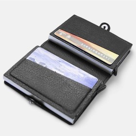 Resim Lederax Çift Mekanizmalı Deri Erkek Kartlık Cüzdan Siyah 